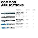 Bosch 10-Pack T-shank High-carbon Steel Jigsaw Blade Set