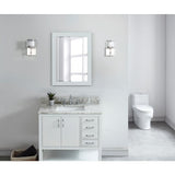 37 in. W x 22 in. D x .75 H Granite Vanity Top in Glacier White with White Basin - Super Arbor