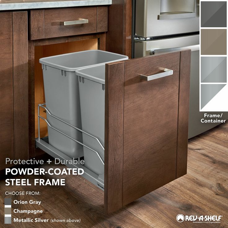 Rev-A-Shelf 11-in x 22-in x 19-in 50-Quart Soft Close Single Pull Out Trash Can