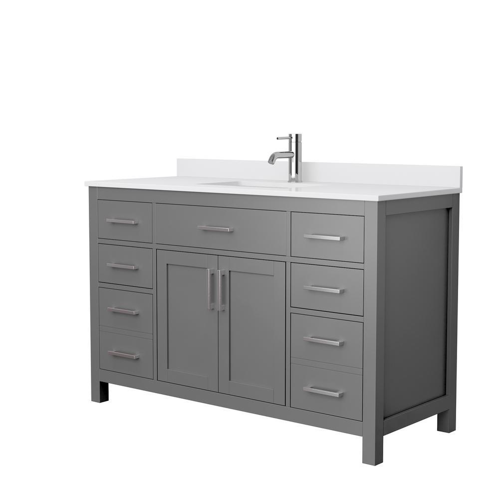 Beckett 42 in. W x 22 in. D Single Vanity in White with Cultured Marble Vanity Top in White with White Basin - Super Arbor