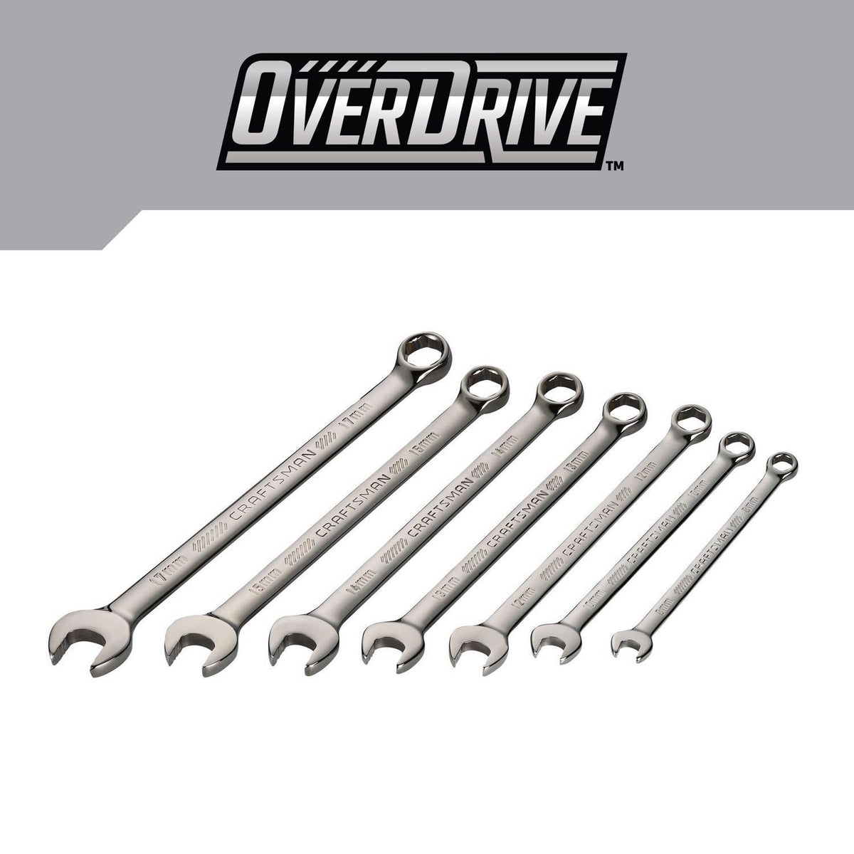 Craftsman OVERDRIVE 6 Point Metric Wrench Set, 7 pc