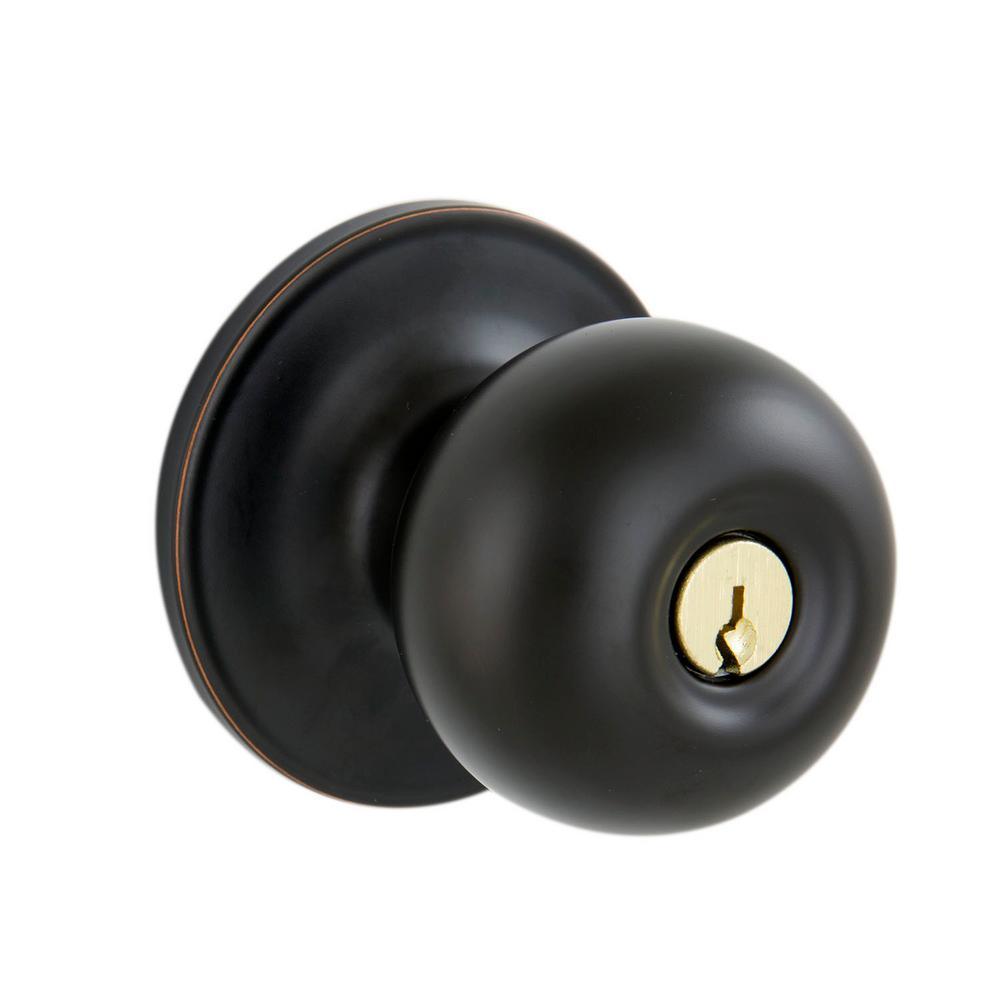Jeffir Satin Nickel Keyed Entry Door Knob - Super Arbor