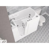 HD Series 46 in. Left Drain Quick Fill Walk-In Whirlpool and Air Bath Tub with Powered Fast Drain in White - Super Arbor