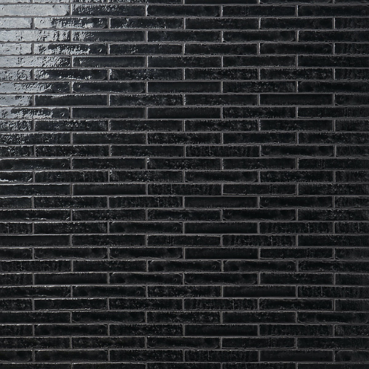 Wabi Sabi Coal Black 1.5x9 Glossy Ceramic Tile - Lux Tile