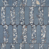 Kobe Fin Ocean Blue Terrazzo Look Matte Porcelain Mosaic Tile - Lux Tile