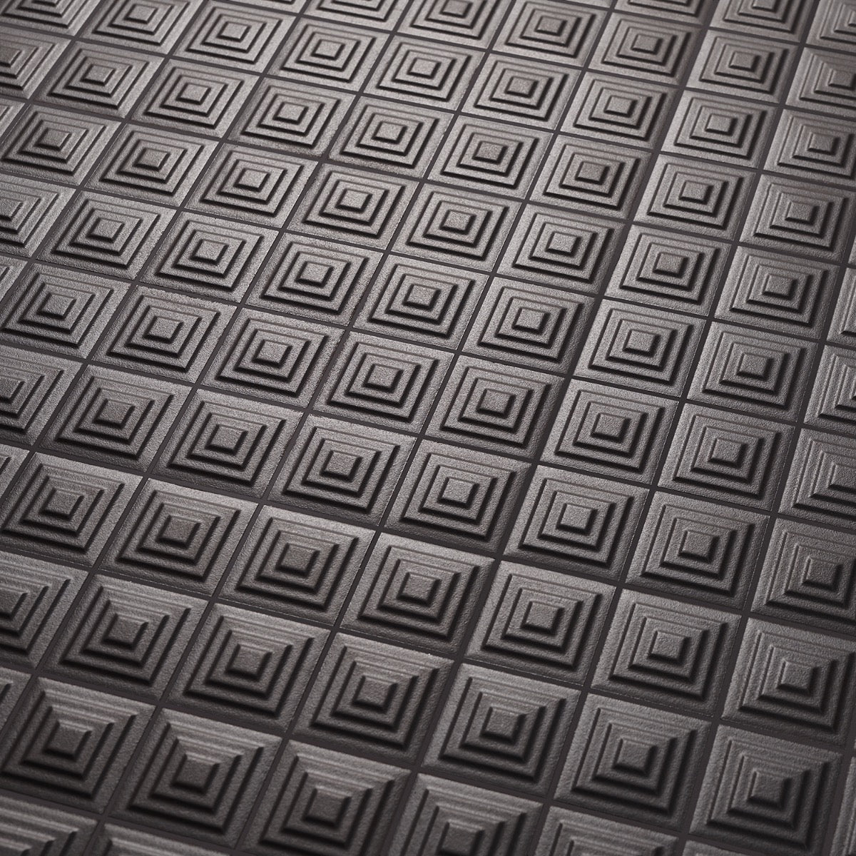 Kinzie Pyramid Charcoal Black 8x16 3D Matte Ceramic Tile by Lux Tile