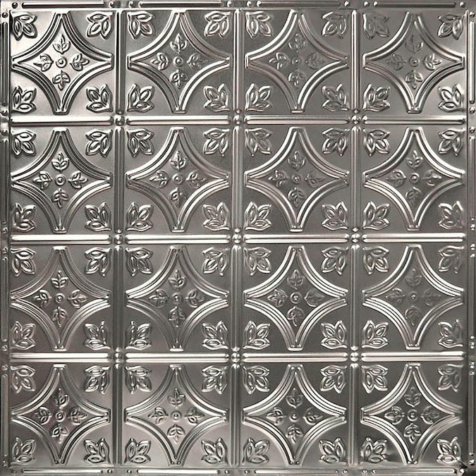 Made in the USA American Tin Ceilings 2-ft x 2-ft Unfinished Steel Surface-mount Ceiling Tile (5-Pack, 20-sq ft / Case)