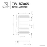ANZZI Brushed Nickel Plug-In Wall Mount Towel Warmer, 20.47 in W x 34.25 in H
