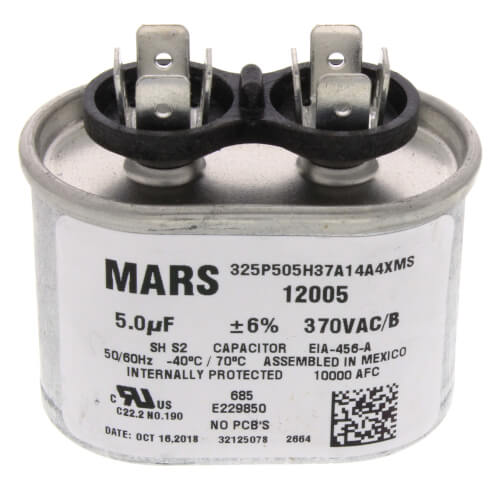 MARS 12005 capacitor - front view (Type: Capacitor; Voltage: 370V)