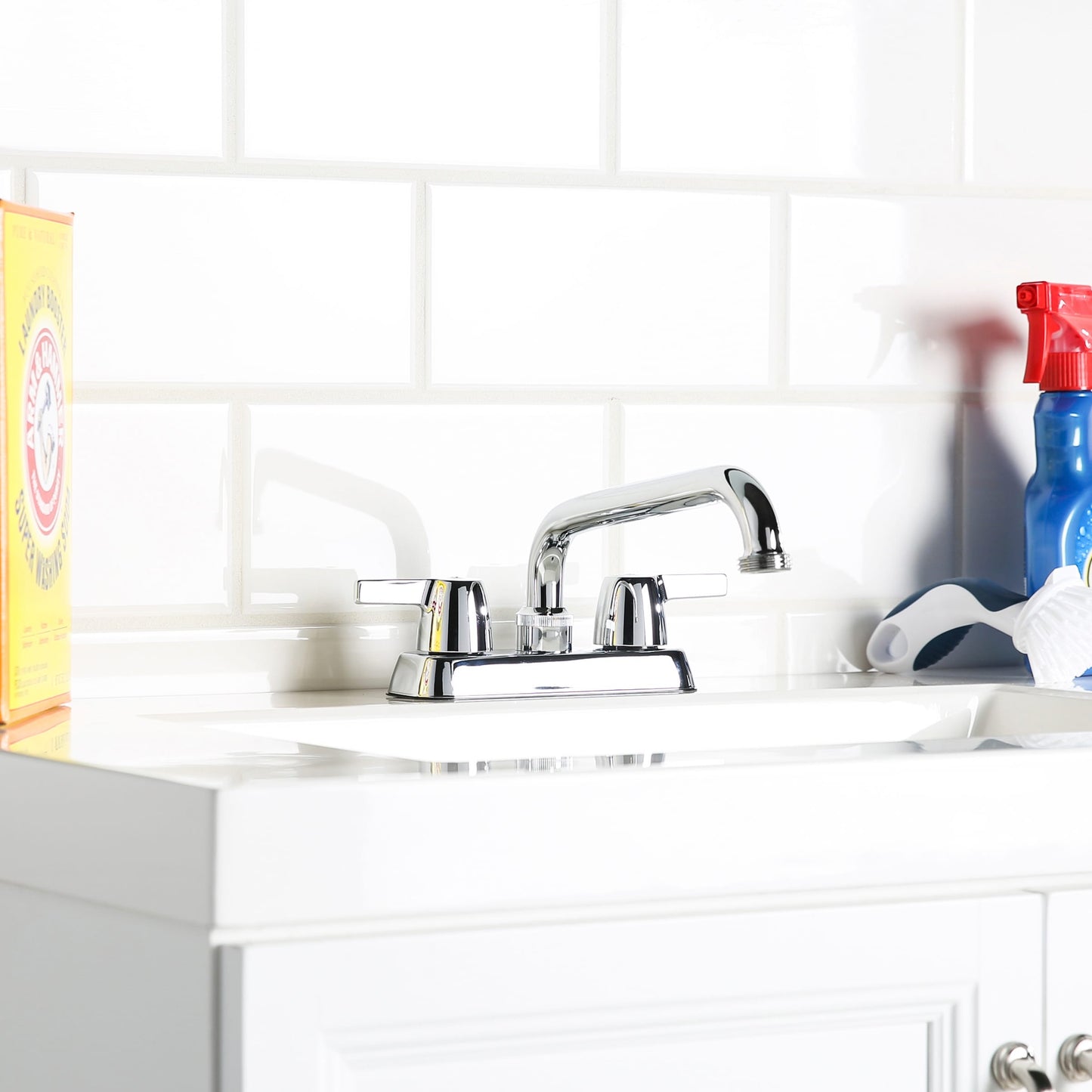 Project Source Chrome 2-Handle Deck-Mount Utility Faucet