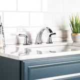 Project Source Dover Chrome 2‑Handle Widespread WaterSense Bathroom Sink Faucet with Drain