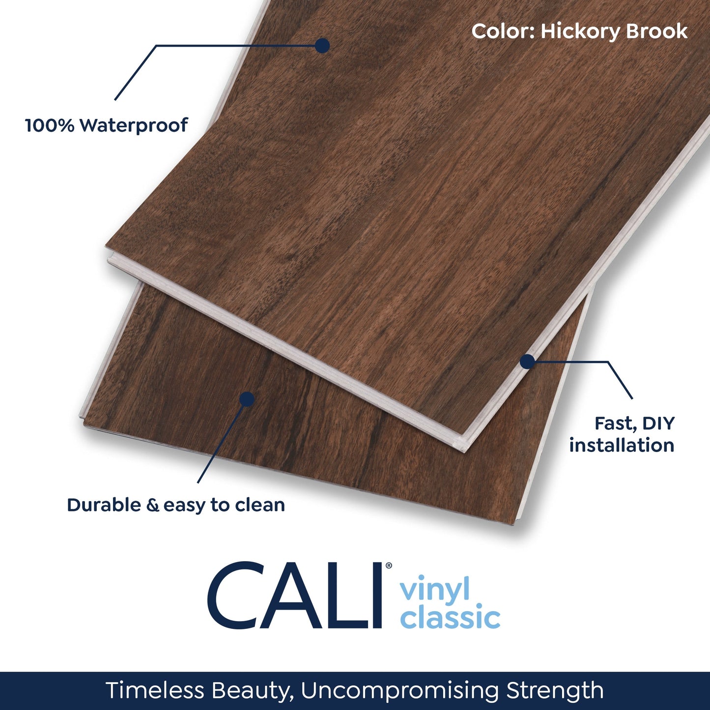 CALI Vinyl Pro Classic Hickory Brook 7-in W x 48-in L x 5.5-mm Waterproof Interlocking Luxury Vinyl Plank Flooring (23.77-sq ft/carton)