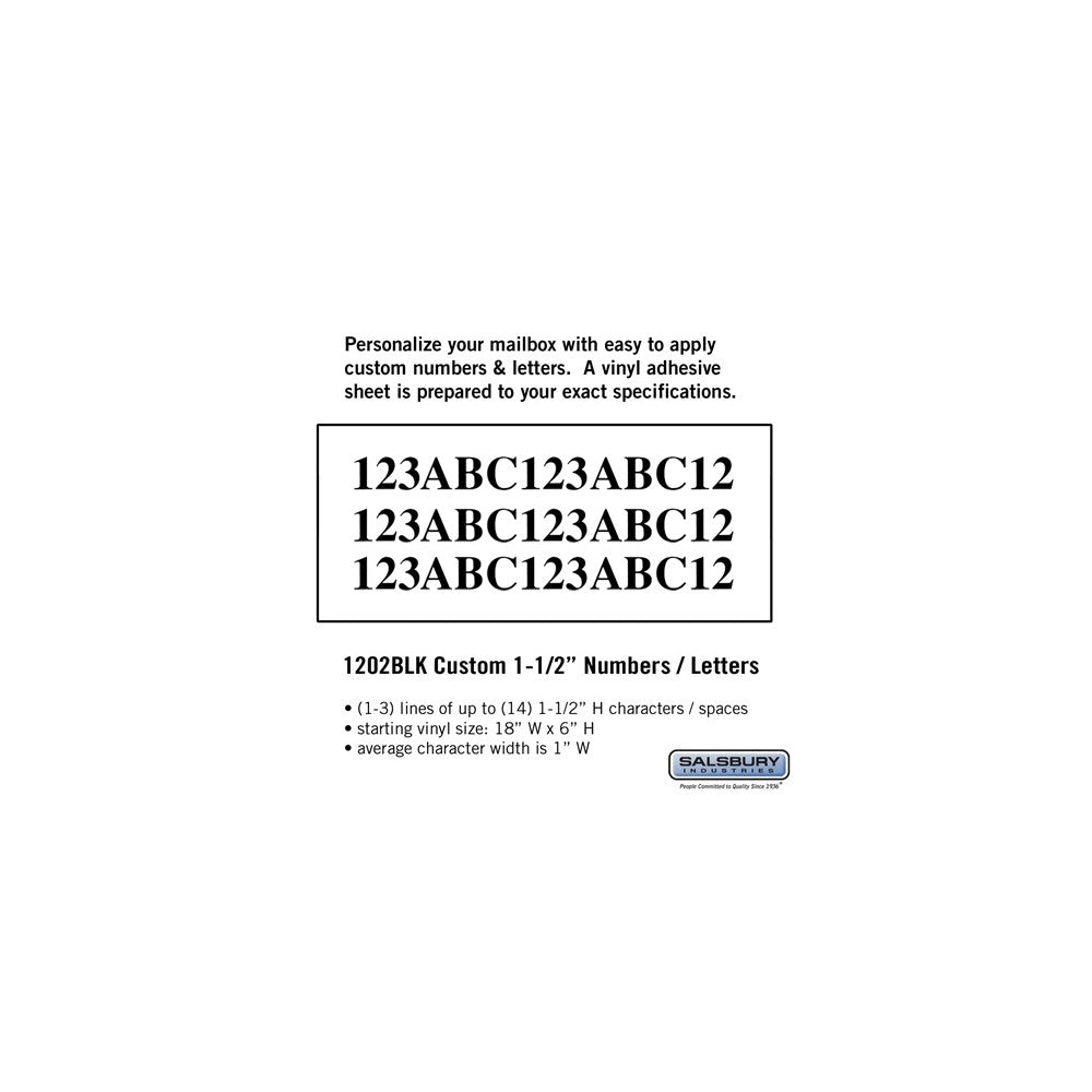 Custom Black Vinyl Numbers and Letters - Horizontal - 1.5 Inches High