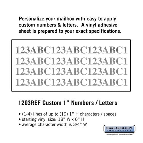 Custom Reflective Vinyl Numbers and Letters - 1 Inch High