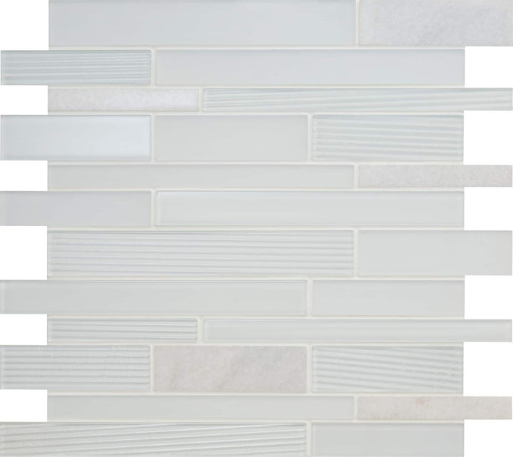 Daltile Serentina Bliss 12-in x 12-in Multi-finish Glass Patterned Multi-shaped Mosaic Wall Tile product image