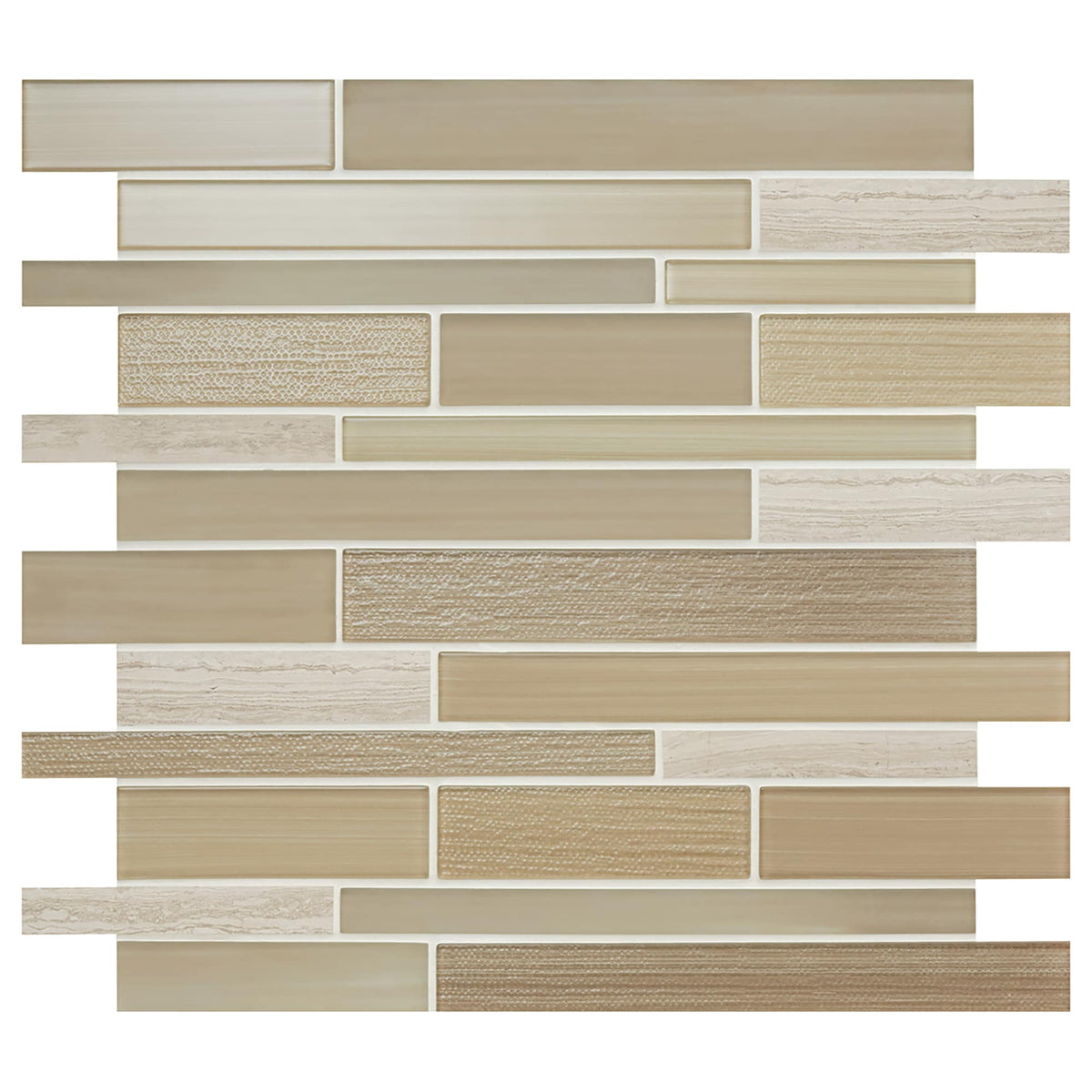 Daltile Serentina Accord 12-in x 12-in Multi-finish Glass Patterned Multi-shaped Mosaic Wall Tile product image