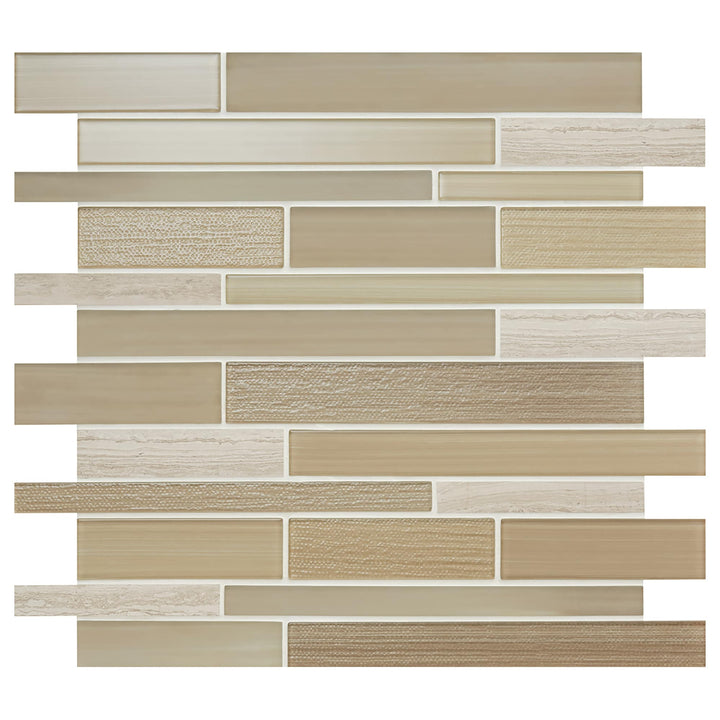 Daltile Serentina Accord 12-in x 12-in Multi-finish Glass Patterned Multi-shaped Mosaic Wall Tile product image