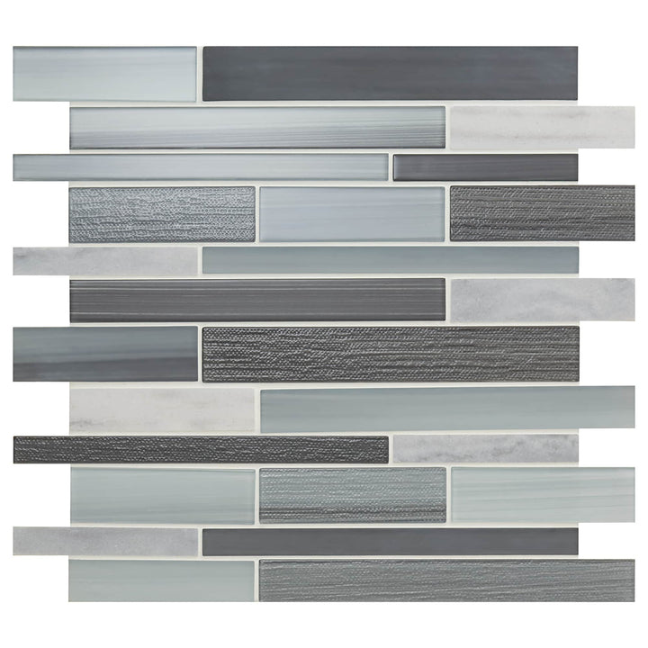 Daltile Serentina Zen 12-in x 13-in Multi-finish Glass Multi-shaped Mosaic Wall Tile product image
