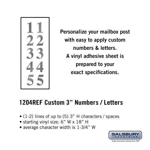 Customizable Reflective Vinyl Numbers and Letters, 3 Inches High