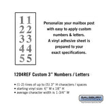 Customizable Reflective Vinyl Numbers and Letters, 3 Inches High