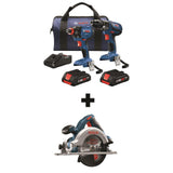 Bosch CORE18V 3-Tool 18-Volt Power Tool Combo Kit with Soft Case, Charger and 2 Batteries