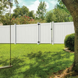 Freedom Emblem 8-ft H x 5-in W White Vinyl End Fence Post (Assembled)