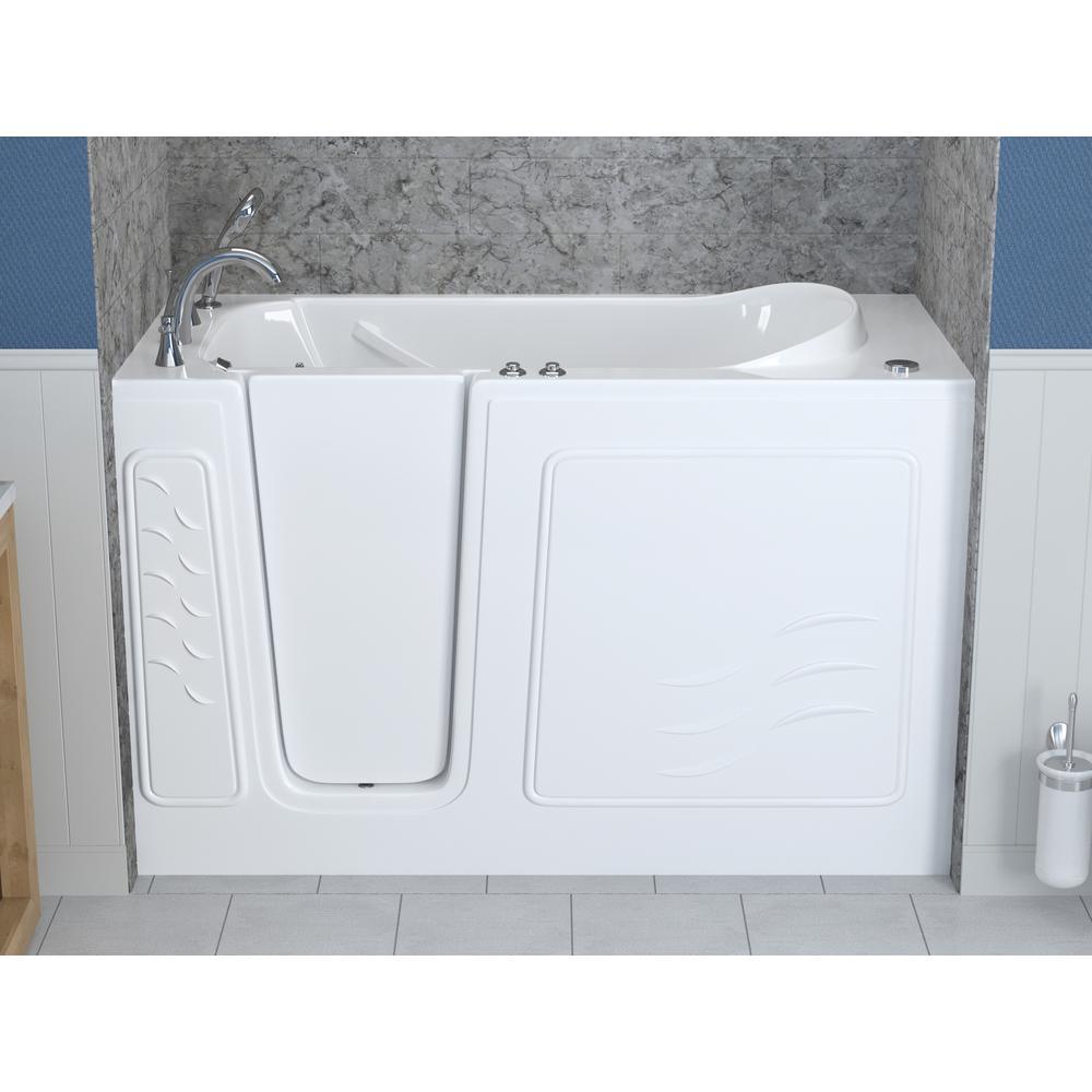 HD Series 30 in. x 60 in. Left Drain Quick Fill Walk-In Air Tub in White - Super Arbor