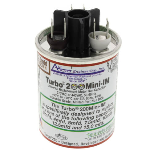 MARS 12100 capacitor - front view (Type: Capacitor; Voltage: 440v, 370V)