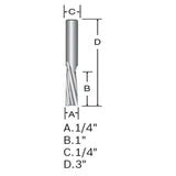 Bosch 1/4-in Carbide-Tipped Straight Router Bit, 1-in Cut Length