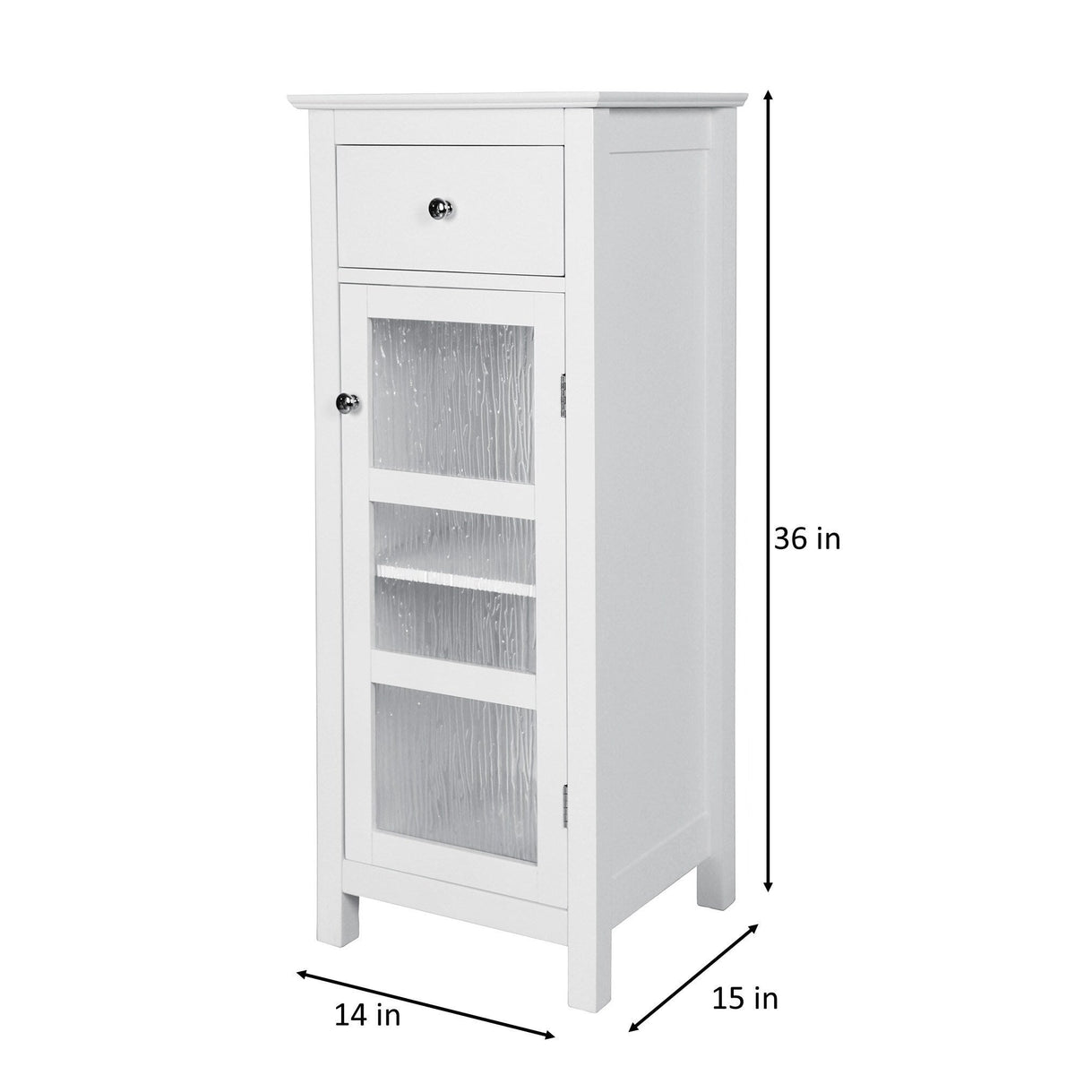 Teamson Home Connor 15-in x 36-in x 14-in White Freestanding Linen Cabinet