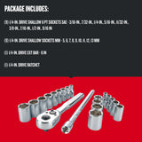 CRAFTSMAN VERSASTACK 20-Piece Standard (SAE) and Metric 1/4-in Drive Mechanics Tool Set, Polished Chrome, Hard Case