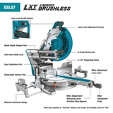 Makita 18V X2 LXT (36V) 12 in. Brushless Dual-Bevel Sliding Compound Miter Saw with Laser Kit, 5.0Ah