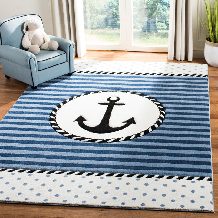 Safavieh Carousel Kids Anchor 4 x 6 Navy/Ivory Indoor Kids Area Rug