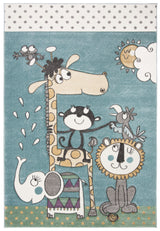 Safavieh Carousel Kids Giraffe 4 x 6 Ivory/Blue Indoor Kids Area Rug