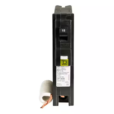 Square D Homeline 15-Amp 1-Pole Combination Arc Fault Circuit Breaker