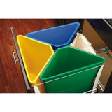 Rev-A-Shelf 25-Quart Triple-Bin Soft-Close Pull-Out Trash & Recycling Center, Chrome Frame
