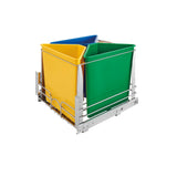 Rev-A-Shelf 25-Quart Plastic Soft-Close Triple Pull-Out Trash Can, Door-Mount, 20-24 in Cabinet Opening