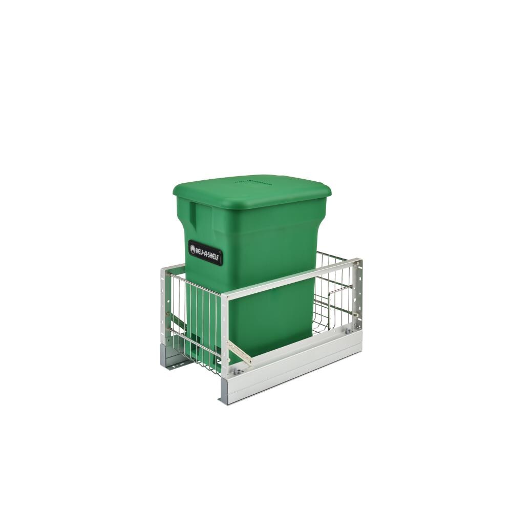 Rev-A-Shelf 24-Quart Plastic Soft-Close Pull-Out Trash/Compost Can, 11-in W x 18-in D x 19-in H