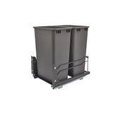 Rev-A-Shelf 50-Quart Plastic Soft-Close Dual Pull-Out Trash Can, 14.75W x 22.25D x 22.88H