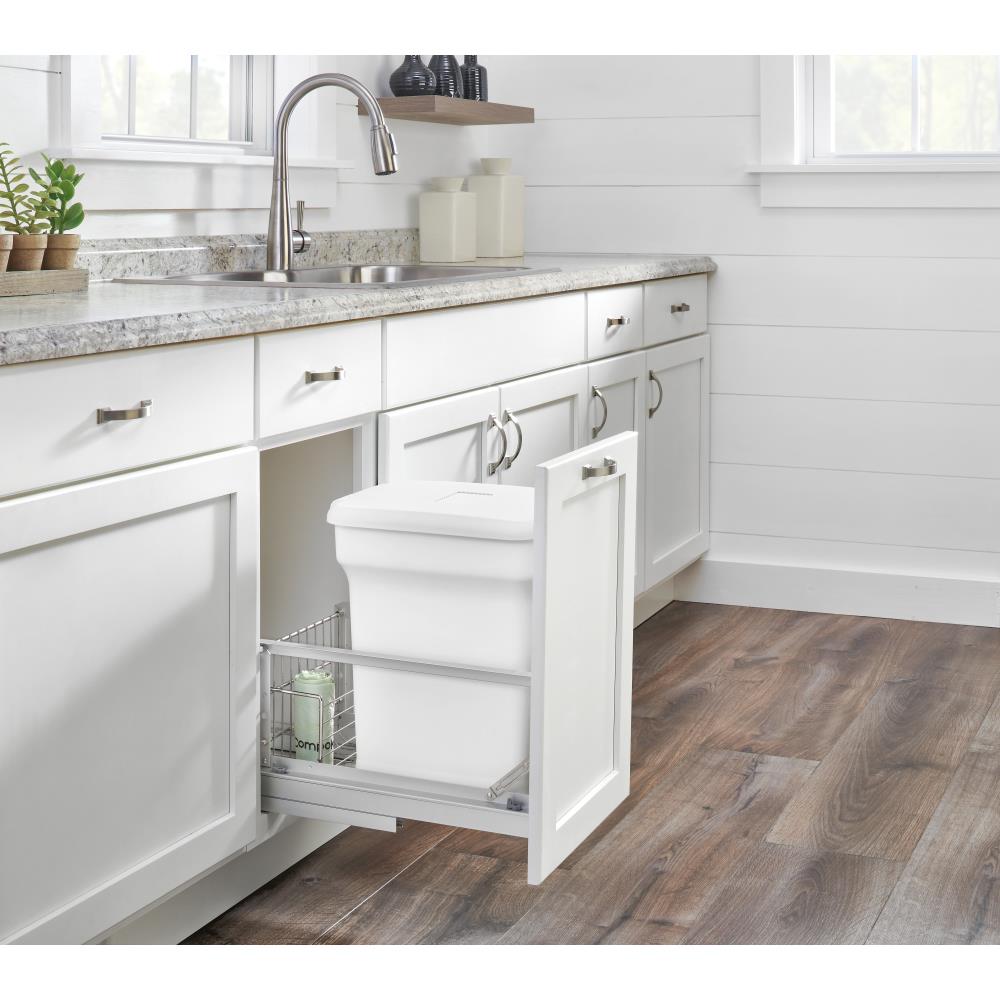 Rev-A-Shelf 24-Quart Plastic Soft-Close Pull-Out Trash/Compost Can, 11 x 18 x 19 in