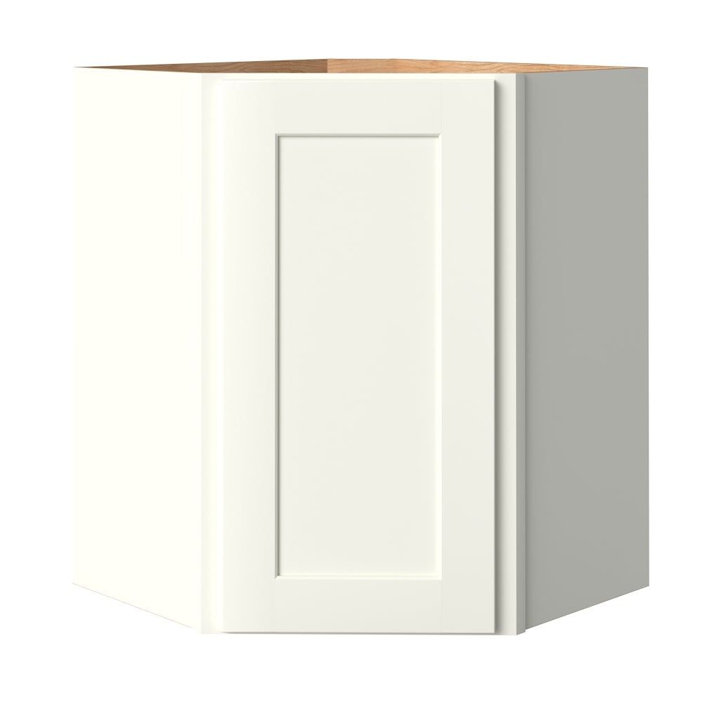 allen + roth Aveley 24-in W x 30.125-in H x 20-in D Linen Diagonal Corner Wall Fully Assembled Cabinet (Flat Panel Shaker Style)