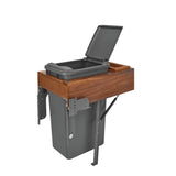Rev-A-Shelf 50-Quart Plastic Soft-Close Top-Mount Pull-Out Trash Can, Walnut Frame