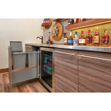 Rev-A-Shelf 30-Quart Plastic Soft-Close Pull-Out Trash Can, Single Bin with Walnut Accent