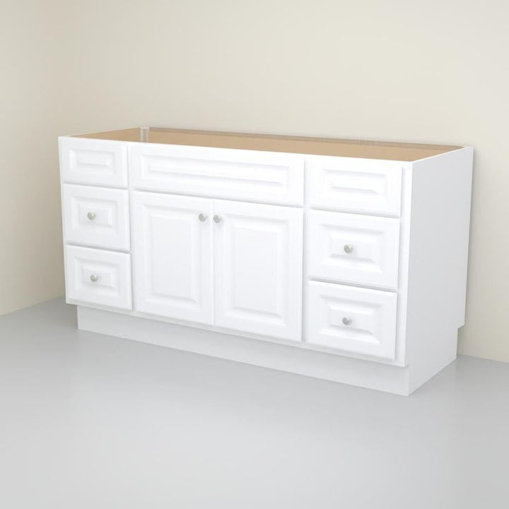Glacier Bay Hampton 60-Inch Bathroom Vanity Cabinet in White