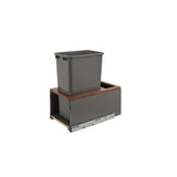 Rev-A-Shelf 50-Quart Plastic Soft-Close Single Pull-Out Trash Can, 13.5–15 in Cabinet Opening