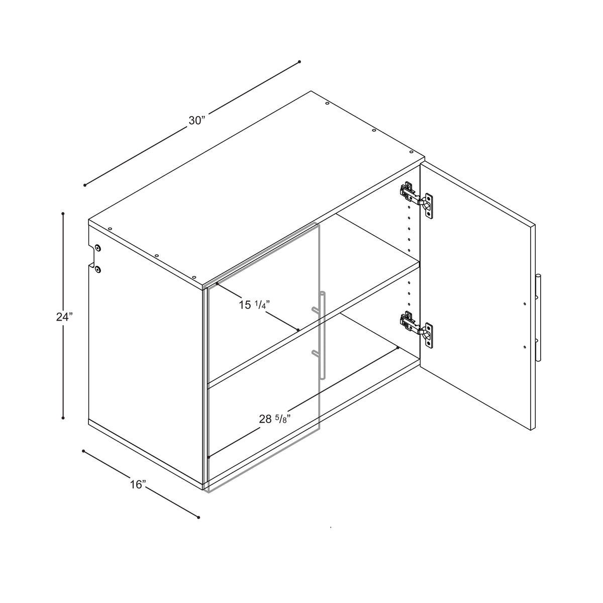 Prepac HangUps 60-in W x 72-in H Wood Composite White Wall-mount Utility Storage Cabinet