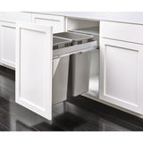 Rev-A-Shelf 8-Quart Plastic Soft-Close Triple Pull-Out Trash Can for 18-in Frameless Cabinets
