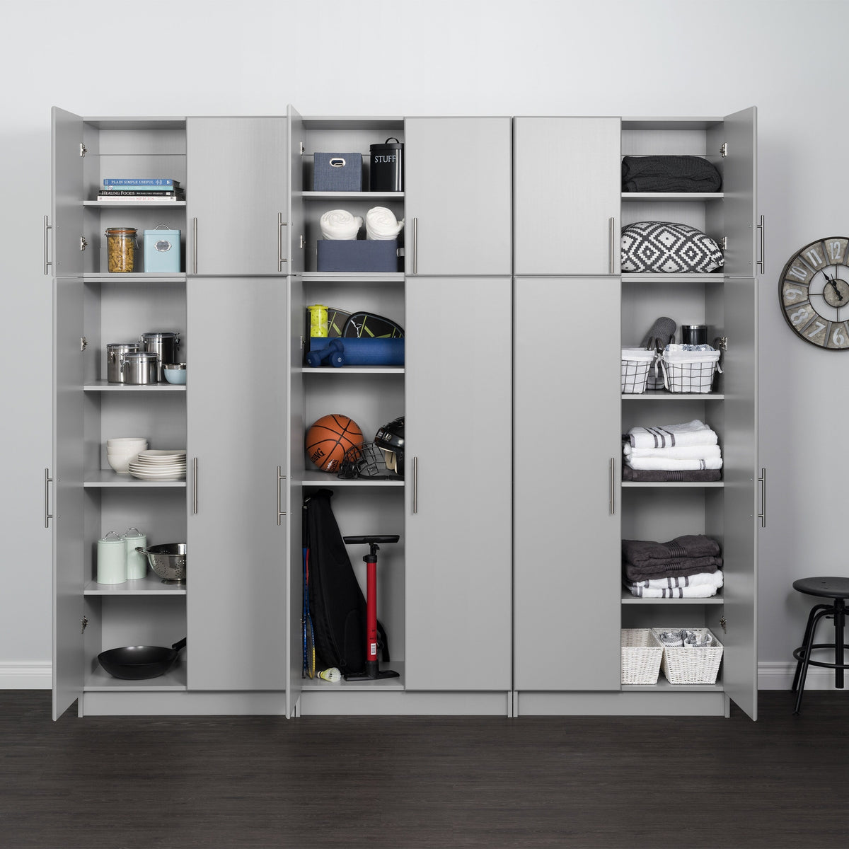 Prepac Elite 18.9-in W x 24-in H Wood Composite Light Gray Wall-mount Utility Storage Cabinet
