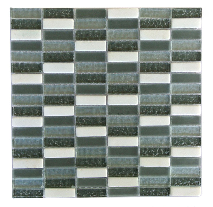 Abolos Quartz Multi Gray 12-in x 12-in Multi-finish Glass Mosaic Floor and Wall Tile product image