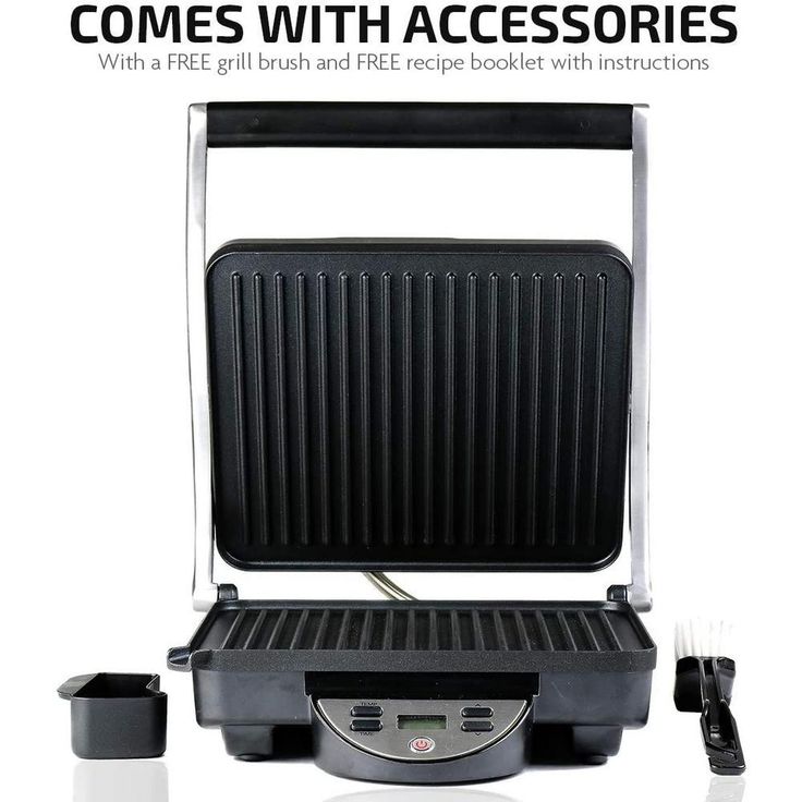 GP1000BR 1500 W Brushed Nickel Non-Stick Panini Press